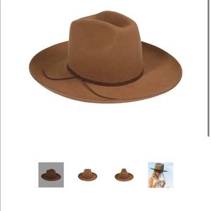Lack of color brown unisex cowboy western medium hat Australian wool